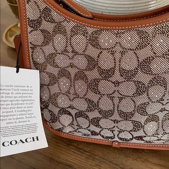 NEW Coach Crystal curve zip Signature Shoulder Bag - Picture 4 of 16